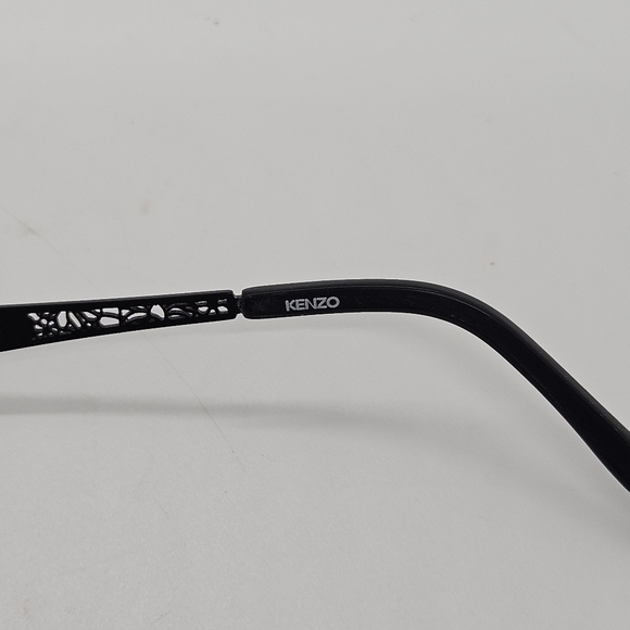 Kenzo black rectangular floral half-rim eyeglasses FOR FRAMES ONLY 52 17 135 - Picture 3 of 7